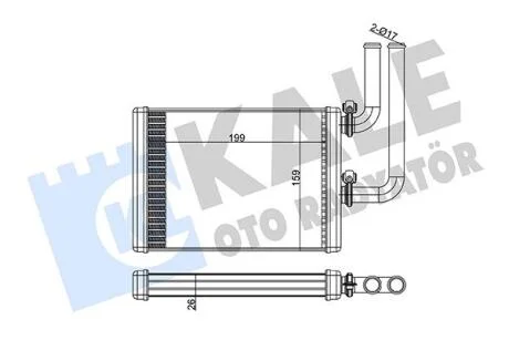 Радіатор отопителя Mitsubishi Lancer (03-), Outlander (02-)  KALE OTO RADYATOR Kale oto radyator 347360