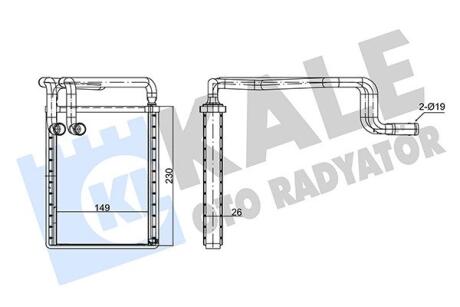 Радіатор отопителя Hyundai Sonata (05-) Kale oto radyator 347410