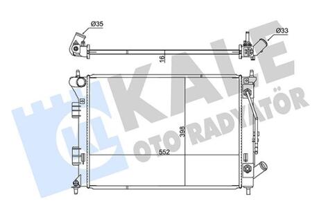 Радіатор охолодження двигуна (паяний) KIA Ceed/Hyundai i30 (11-) 1.6i Kale oto radyator 347795