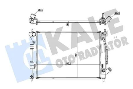 Радіатор охолодження двигуна (паяний) KIA Ceed/Hyundai i30 (11-) 1.6i KALE OTO RADYATOR Kale oto radyator 347795