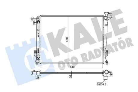 Радіатор охолодження двигуна (паяний) Hyundai Tucson, Ix35 (10-)/KIA Sportage (10-) АКПП 2.0i, 2.4i Kale oto radyator 347805