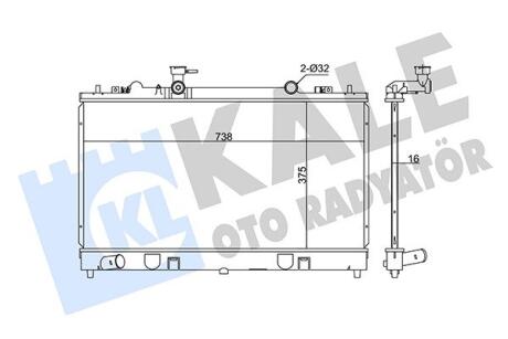 Радіатор охолодження двигуна (паяний) Mazda 6 (02-) МКПП 2.0 CITD Kale oto radyator 347920