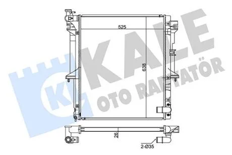 Радиатор охлаждения Mitsubishi L200 Kale oto radyator 347960