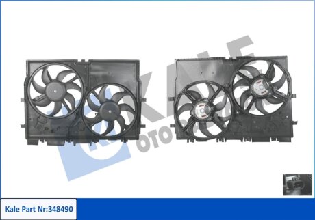 Вентилятор охлаждения радиатора (с диффузором, 2 вентилятора) Fiat Ducato (06-) Kale oto radyator 348490