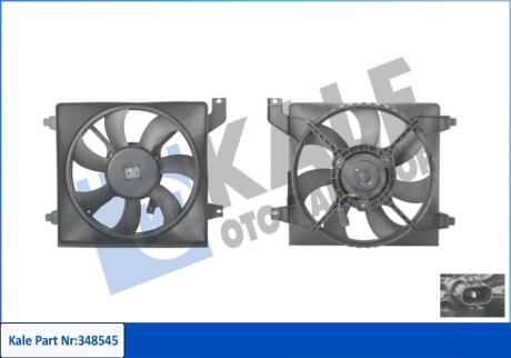 Вентилятор охлаждения радиатора с кожухом Hyundai Accent Era Kale oto radyator 348545