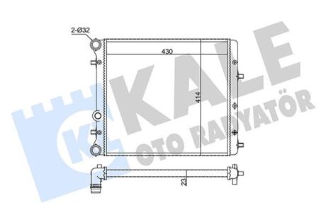 Радіатор охолодження двигуна Seat Ibiza (02-), Toledo IV (13-)/Skoda Fabia (00-), Rapid (13-)/VW Polo (02-) Kale oto radyator 349245