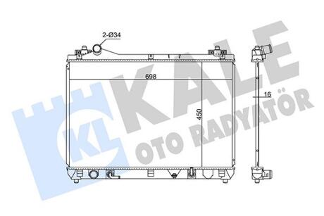 Радіатор охолодження двигуна (паяний) Suzuki Grand VItara II (05-) 2.0i, 2.4i Kale oto radyator 350755