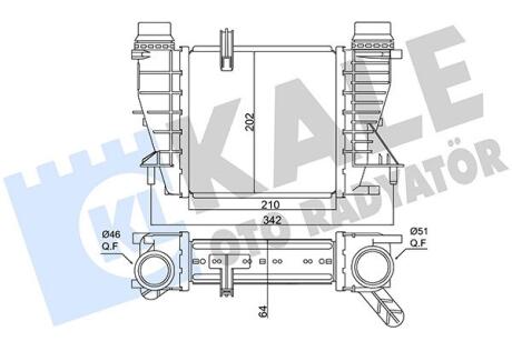 Інтеркулер Renault Clio, Modus (10-)/Nissan Note (07-) 1.5 dCi Kale oto radyator 350880