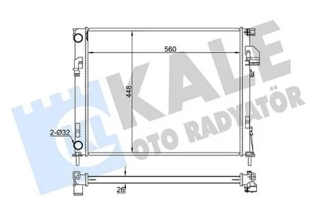 Радіатор охолодження двигуна (паяний) Renault Trafic II/Opel Vivaro/Nissan Primastar (02-) 1.9 DCi, 2.0 16V  KALE OTO RADYATOR Kale oto radyator 351035