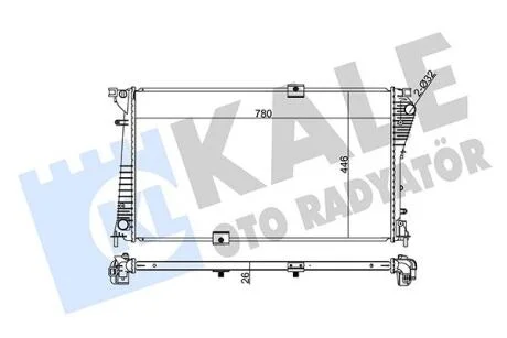 Радіатор охолодження двигуна (паяний) Renault Trafic II/Opel Vivaro/Nissan Primastar (06-) з конд. 2.0 dCi, 2.5 dCi  KALE OTO RADYATOR Kale oto radyator 351040
