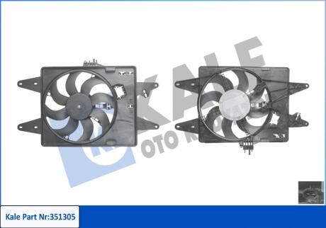 Вентилятор охолодження радіатора з кожухом Fiat Doblo Fan & Motor & Shroud Kale oto radyator 351305