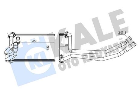 Радіатор отопителя Renault Megane II (03-) Kale oto radyator 351685