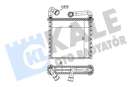 Радіатор отопителя Audi Q3 (19-)/Skoda Octavia (13-), Kodiaq (16-)/VW Crafter (17-), Golf (13-) (ver. Valeo)  KALE OTO RADYATOR Kale oto radyator 352180