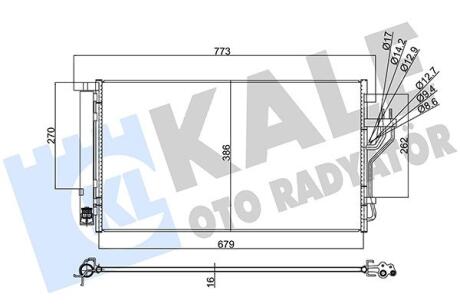 Радіатор кондиціонера Hyundai IX35, Tucson/KIA Sportage (10-) 1.6 GDi, 2.0 CVVT Kale oto radyator 353105