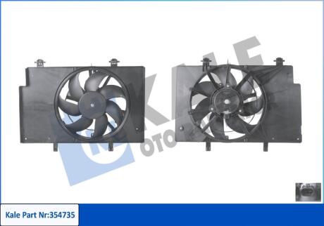 Вентилятор охлаждения радиатора с кожухом Ford B-Max, Fiesta VI Kale oto radyator 354735