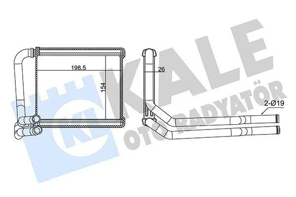 Радиатор отопителя Hyundai Accent IV, Velsoter, Kia Rio III KALE OTO RADYATOR Kale oto radyator 355080 (фото 1)