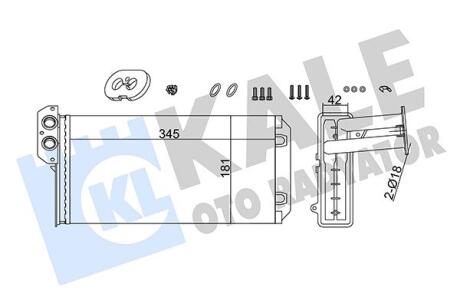 Радиатор отопителя MB Sprinter/VW LT28 Kale oto radyator 355280