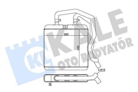 Радіатор отопителя (з трубками) Iveco Daily III (00-) Kale oto radyator 355285