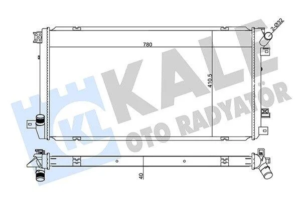 Радіатор охолодження двигуна (паяний) Renault Master II (98-)/Opel Movano (99-)/Nissan Interstar (02-) 2.5 DCi KALE OTO RADYATOR Kale oto radyator 355575 (фото 1)