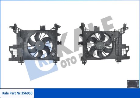 Вентилятор охолодження радіатора (з дифузором) Renault Duster (11-) 1.5dCi Kale oto radyator 356050
