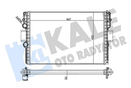 Радіатор охолодження двигуна Iveco Daily IV (06-) 2.3D, 3.0D Kale oto radyator 356245
