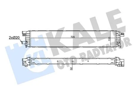 Радіатор охолодження інтеркулера (водяний) Audi A4 (08-), A5 (08-), A6 (11-), Q5 (09-) 2.0 TDi, 3.0 TFSi Kale oto radyator 356335