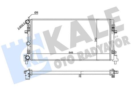 Радіатор охолодження двигуна Audi A1 (10-)/Seat Ibiza (08-)/Skoda Fabia (07-)/VW Polo (09-) Kale oto radyator 356425