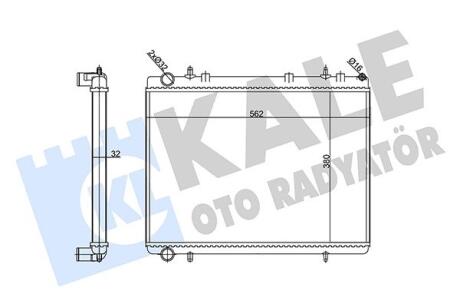 Радіатор охолодження двигуна Citroen C4 (04-)/Peugeot 307 (03-) 1.6 HDi, 2.0i Kale oto radyator 356915