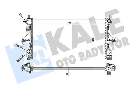 Радиатор охлаждения двигателя Citroen Jamper/Peugeot Boxer/Fiat Ducato (06-) 2.2 Kale oto radyator 356960