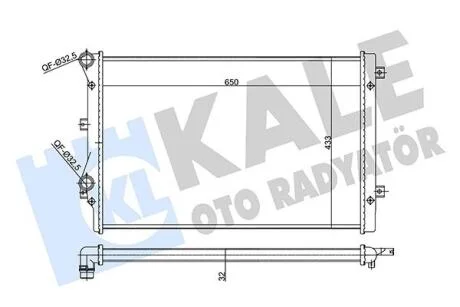 Радіатор охолодження двигуна Audi A3 (04-)/Seat Leon (05-)/Skoda Octavia (04-)/VW Golf (04-) 1.4 Tsi, 1.8 TSi, 2.0 TSi  KALE OTO RADYATOR Kale oto radyator 356985