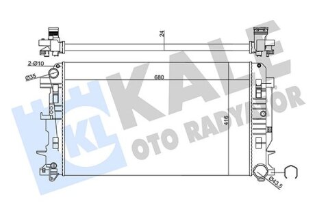 Радиатор охлаждения двигателя MB Sprinter/VW Crafter (06-) KALE OTO RAD Kale oto radyator 357035