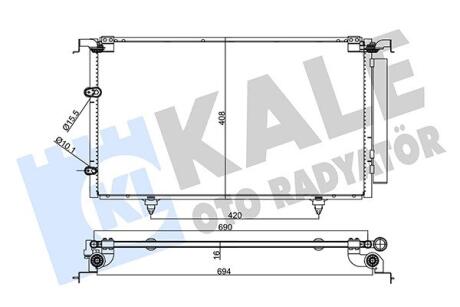 Радиатор кондиционера Toyota Camry XV30 (01-) Kale oto radyator 357705
