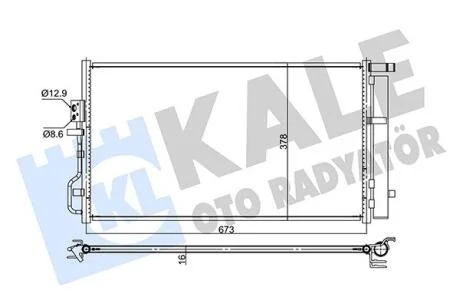 Радіатор кондиціонера Hyundai Tucson (15-)/KIA Sportage (19-) 1.6, 2.0, 2.4 Gdi KALE OTO RADYATOR Kale oto radyator 357750