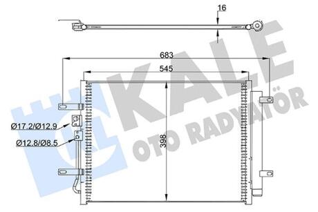 Радіатор кондиціонера Hyundai Ioniq/KIA Niro (16-) Kale oto radyator 357875