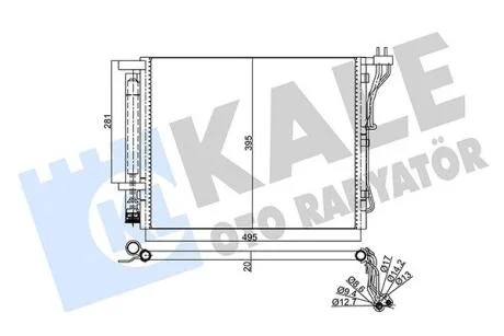 Радиатор кондиционера Kia Optima KALE OTO RADYATOR Kale oto radyator 358010