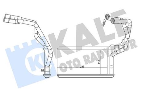 Радіатор отопителя Mitsubishi L200 (06-), Pajero Sport (08-) Kale oto radyator 358590