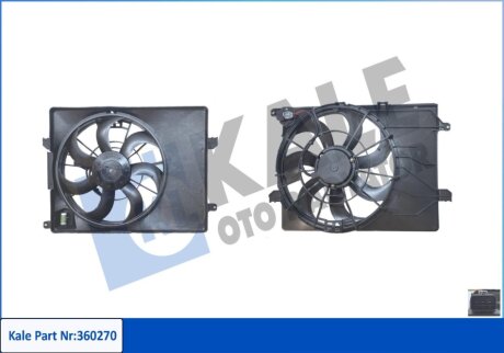 Вентилятор охолодження радіатора (з дифузором) Hyundai iX35 (09-)/KIA Sportage (10-) 2.0i, 2.4i Kale oto radyator 360270