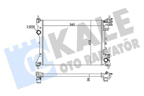 Радіатор охолодження двигуна Fiat Doblo (09-)/Opel Combo (12-) 1.4i Kale oto radyator 363070
