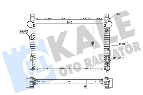 Радіатор охолодження двигуна (паяний) MB S-Class W220 (98-) 2.8i, 3.2i Kale oto radyator 363535