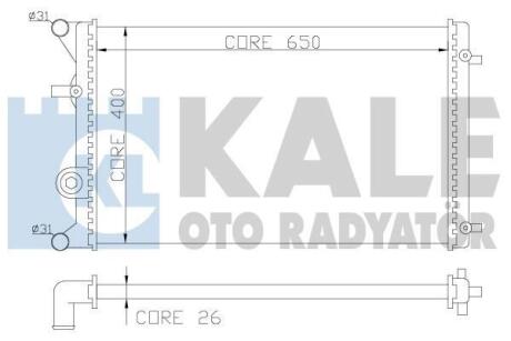 Радиатор охлаждения двигателя (паяный) Audi A3 (97-)/Seat Leon (99-)/Skoda Octav Kale oto radyator 366400
