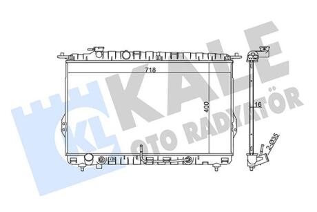 Радіатор охолодження двигуна (паяний) Hyundai Sonata IV (98-)/KIA Magentis, Optima (01-) АКПП Kale oto radyator 369300