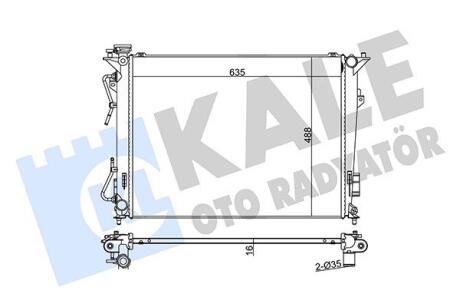 Радіатор охолодження двигуна (паяний) Hyundai Sonata V (05-)/KIA Magentis (06-) АКПП Kale oto radyator 369800