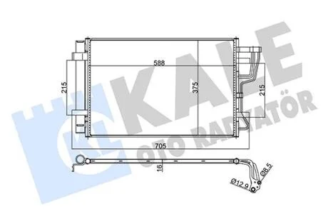 Радіатор кондиціонера Hyundai Elantra, i30/KIA Ceed (568X391X16) (06-12) 1.4, 1.6, 2.0 CVVT  KALE OTO RADYATOR Kale oto radyator 379200