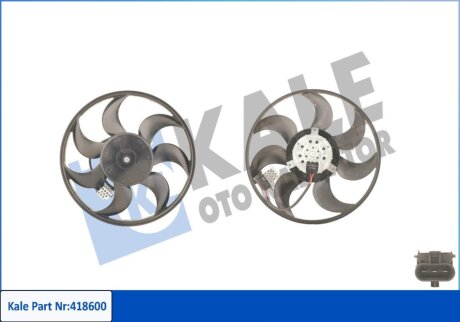 Вентилятор охлаждения радиатора Opel Astra H (04-), Zafira (99-), Corsa C (00-) Kale oto radyator 418600