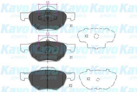 Комплект гальмівних колодок KAVO KBP-2036 (фото 1)