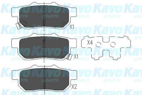 Комплект гальмівних колодок KAVO KBP-2049