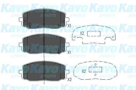 Комплект гальмівних колодок KAVO KBP-4006