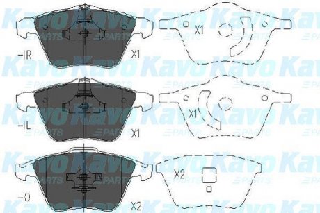 Комплект гальмівних колодок KAVO KBP-4569