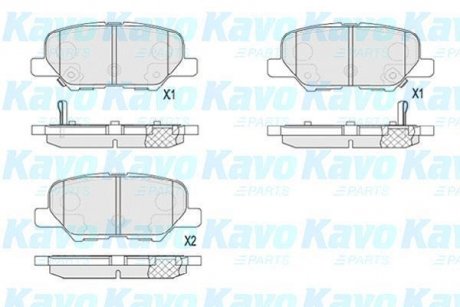 Комплект гальмівних колодок KAVO KBP-5551