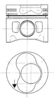 Поршень VW 79,76 +0.25 1-2 цмліндри KOLBENSCHMIDT 94427710